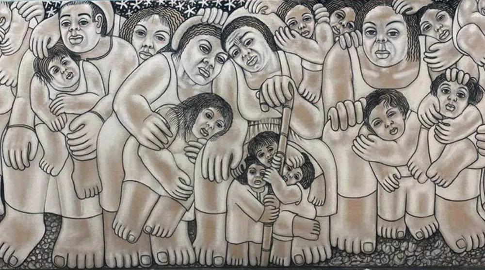 لوحات المعرض تستلهم القضية الفلسطينية من منظور مصري يحتفي بالإنسان قبل الحدث (الشرق الأوسط)