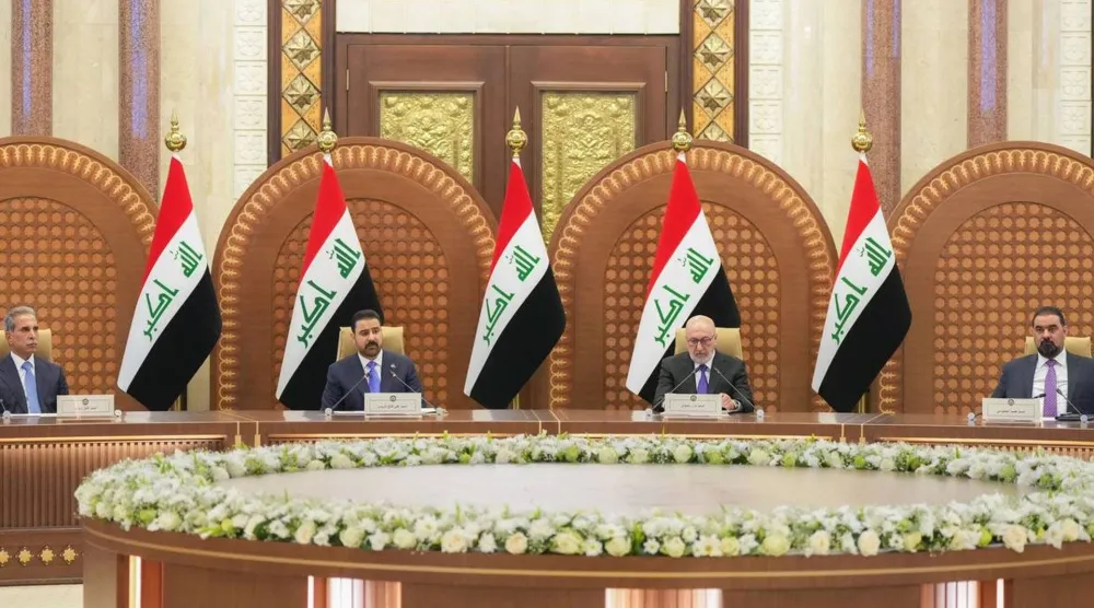 جانب من اجتماع ائتلاف «إدارة الدولة» في بغداد مساء الأربعاء (إعلام حكومي)