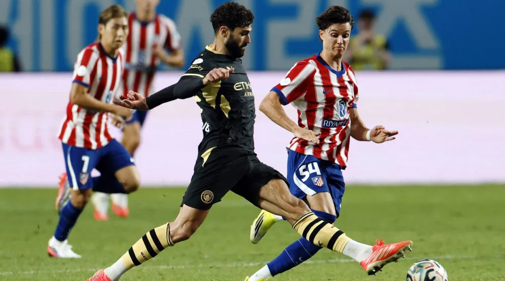 تغلَّب فريق مانشستر سيتي الإنجليزي على نظيره أتلتيكو مدريد الإسباني بنتيجة 3 - 1 (رويترز)