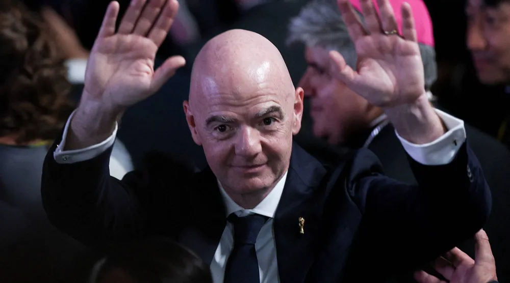 FILE PHOTO: FIFA President Gianni Infantino attends the inauguration of Abelardo De La Espriella as Colombia's president, in Cali, Colombia, August 7, 2026. REUTERS/Luisa Gonzalez/File Photo