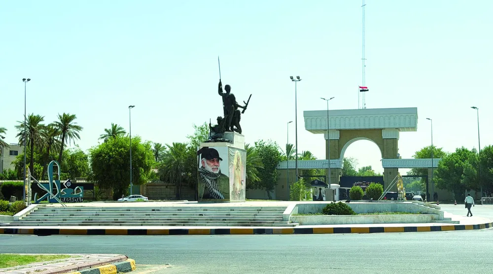 جانب من المنطقة الخضراء المحصّنة في بغداد (رويترز)