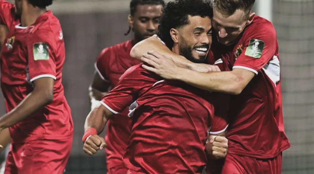 موراتو لاعب الوحدة محتفلا بهدفه في مرمى الشباب (موقع بطولة كأس الملك)