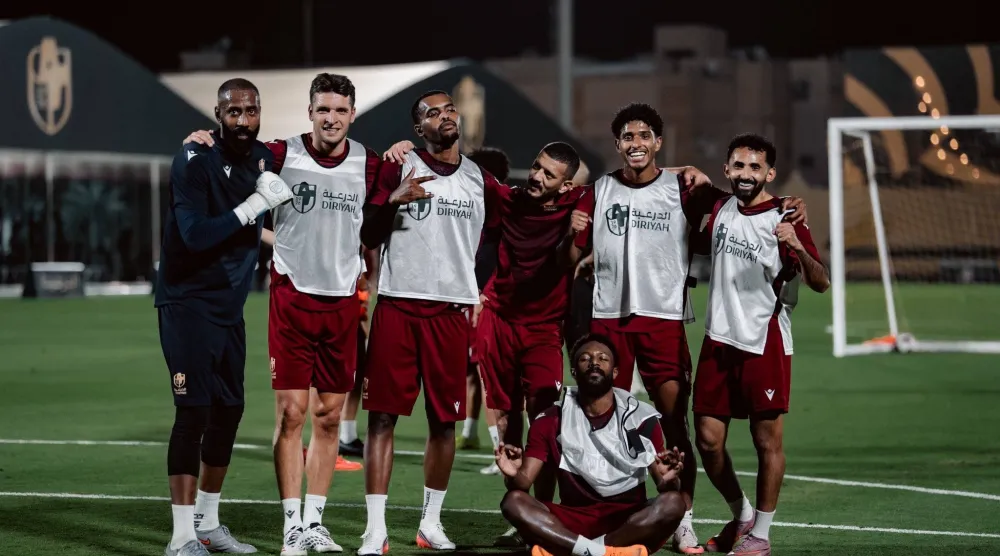 جانب من تحضيرات الدرعية لمواجهة النصر (نادي الدرعية)