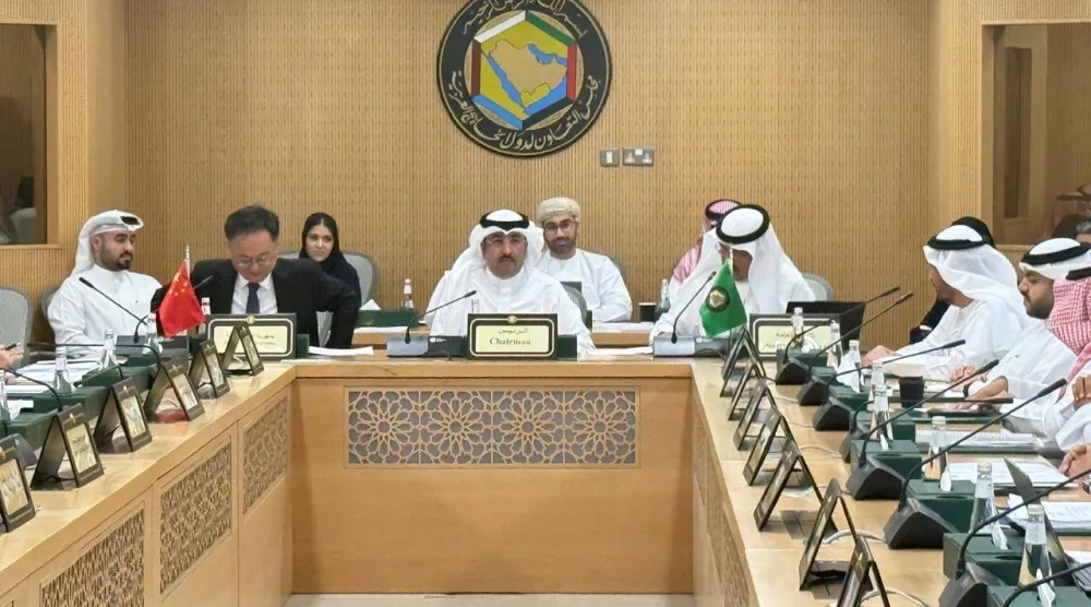 جانب من الاجتماع الذي انعقد بمقر الأمانة العامة لمجلس التعاون الخليجي (الشرق الأوسط)