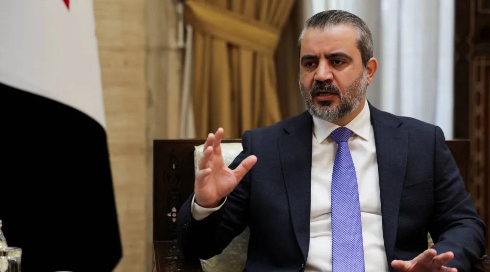 وزير الخارجية السوري أسعد الشيباني في دمشق (رويترز)