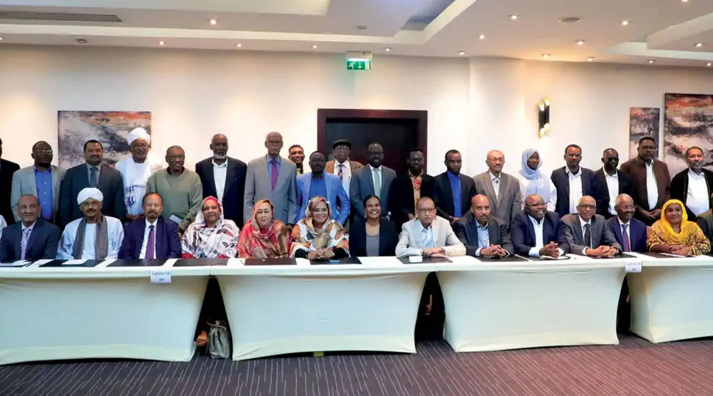 قوى سياسية ومدنية سودانية مجتمعة في أديس أبابا يوم 23 أغسطس 2026 (قوى إعلان نيروبي)