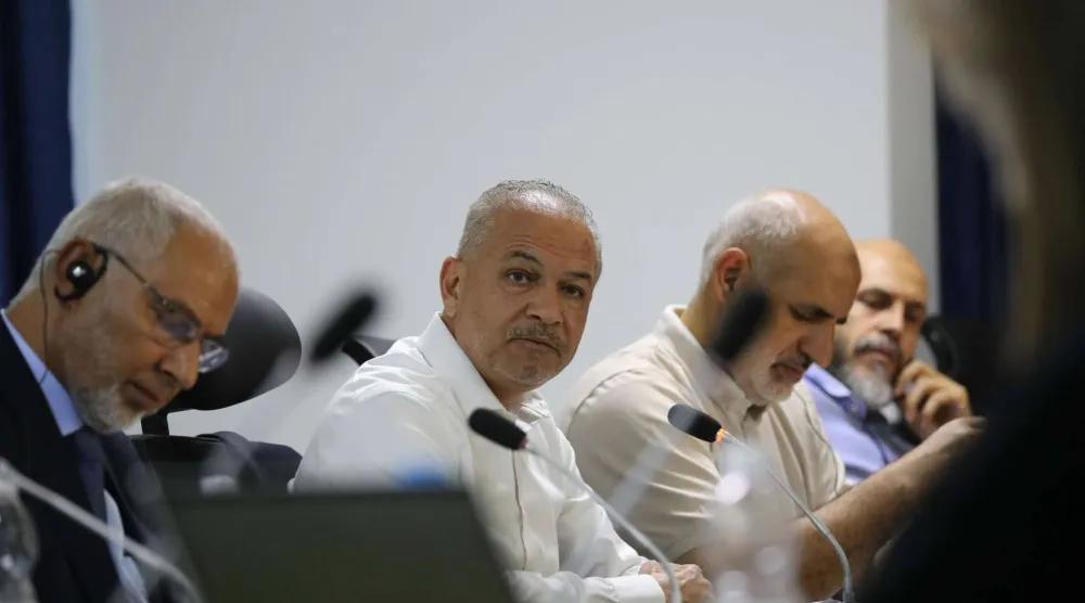 خبراء في اجتماع لفريق العمل المعني بنزع السلاح والتسريح واعادة الادماج بالعاصمة الليبية طرابلس الأحد الماضي «البعثة الأممية»