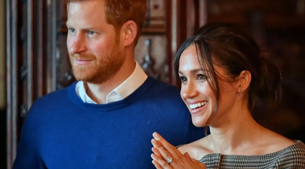 Britain’s Prince Harry and his wife, Meghan. (AP)
