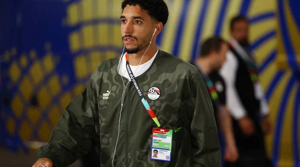 Football - FIFA World Cup 2026 - Round of 32 - Australia v Egypt - Dallas Stadium, Arlington, Texas, US - July 3, 2026 - Egypt's Omar Marmoush arrives at the stadium ahead of the match (Reuters) 