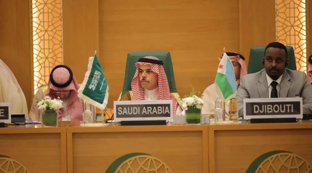 Prince Faisal bin Farhan attends the extraordinary Council of Foreign Ministers meeting in Jeddah on Thursday (Organization of Islamic Cooperation)