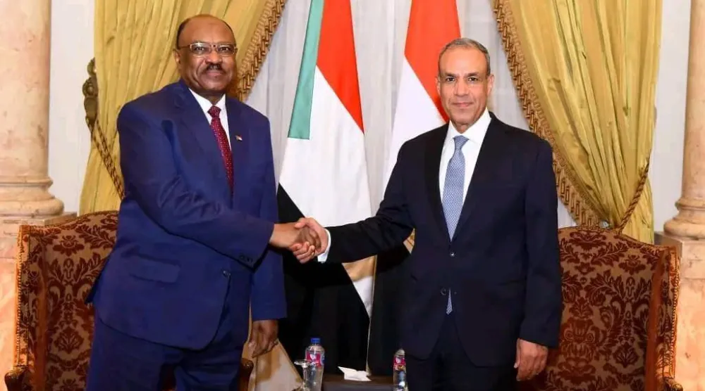 وزير الخارجية المصري ونظيره السوداني خلال لقاء سابق في القاهرة (الخارجية المصرية)
