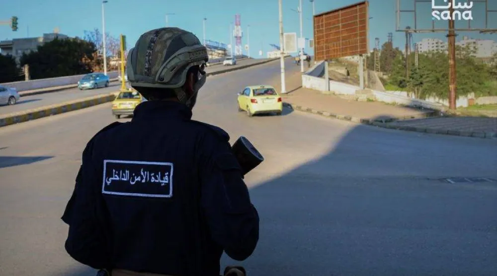 A member of Syria's internal security forces in Tartus city. (SANA)