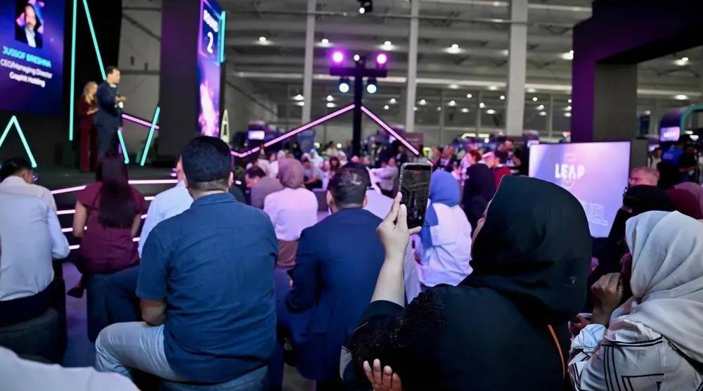 حضور كبير في أحد مسارح مؤتمر «ليب 2026» لاستعراض أبرز التقنيات الحديثة (واس)