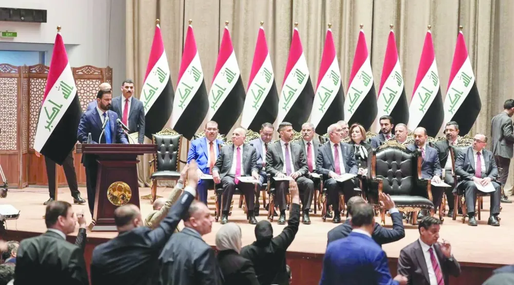 رئيس الوزراء علي الزيدي خلال التصويت على حكومته في البرلمان العراقي منتصف مايو 2026 (إعلام حكومي)