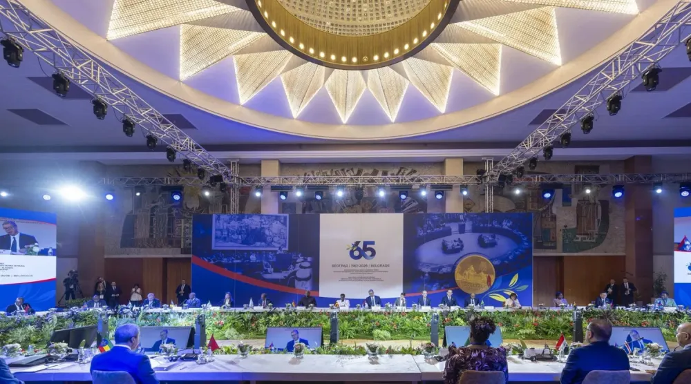 Bağlantısızlar Hareketi'nin ilk konferansının 65. yıldönümünü anma amacıyla düzenlenen üst düzey toplantıdan, (WAS)