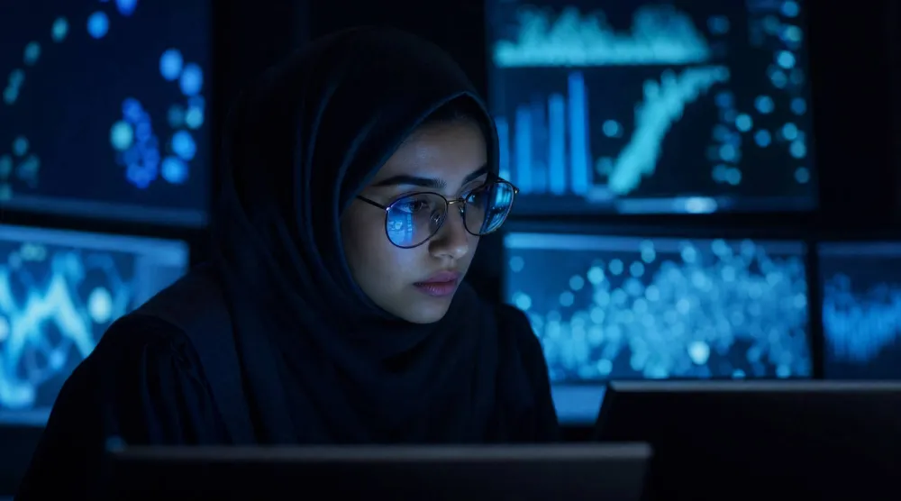 تستهدف الأكاديمية تدريب واعتماد وتأهيل وتوظيف أكثر من 20 ألف متخصص سعودي في الذكاء الاصطناعي والبيانات بحلول 2034 (أدوبي)