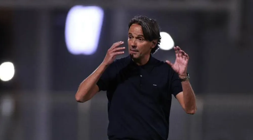 الإيطالي سيموني إنزاغي المدير الفني لفريق الهلال (تصوير: سعد العنزي) 