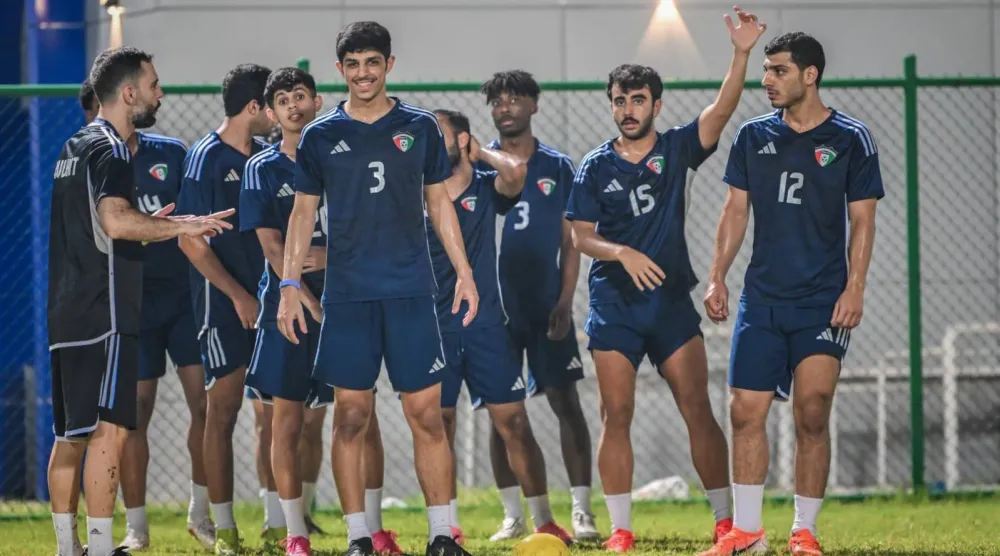 جانب من تحضيرات المنتخب الكويتي لكأس الخليج (الاتحاد الكويتي)