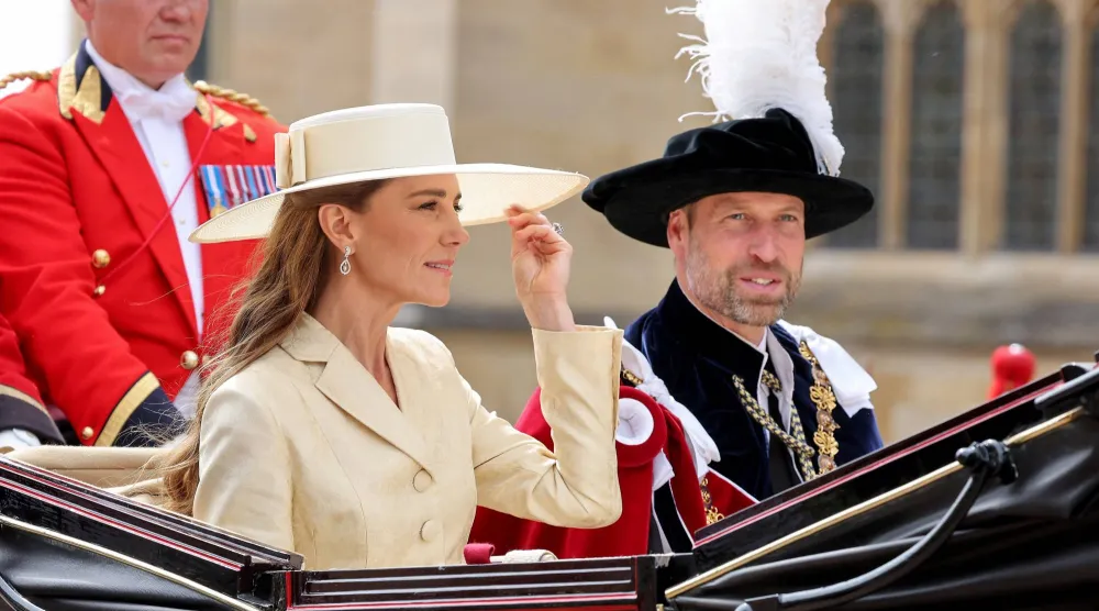 Catherine, Princess of Wales and Prince William, Prince of Wales depart the 2026 Order Of The Garter Service at Windsor Castle, in Windsor, England, June 15, 2026.  Chris Jackson/Pool via REUTERS