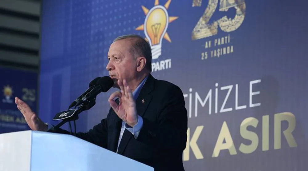 الرئيس التركي رجب طيب إردوغان أكد في خطاب في مدينة ريزا شمال تركيا ثقته في الفوز بالانتخابات المقبلة (الرئاسة التركية)