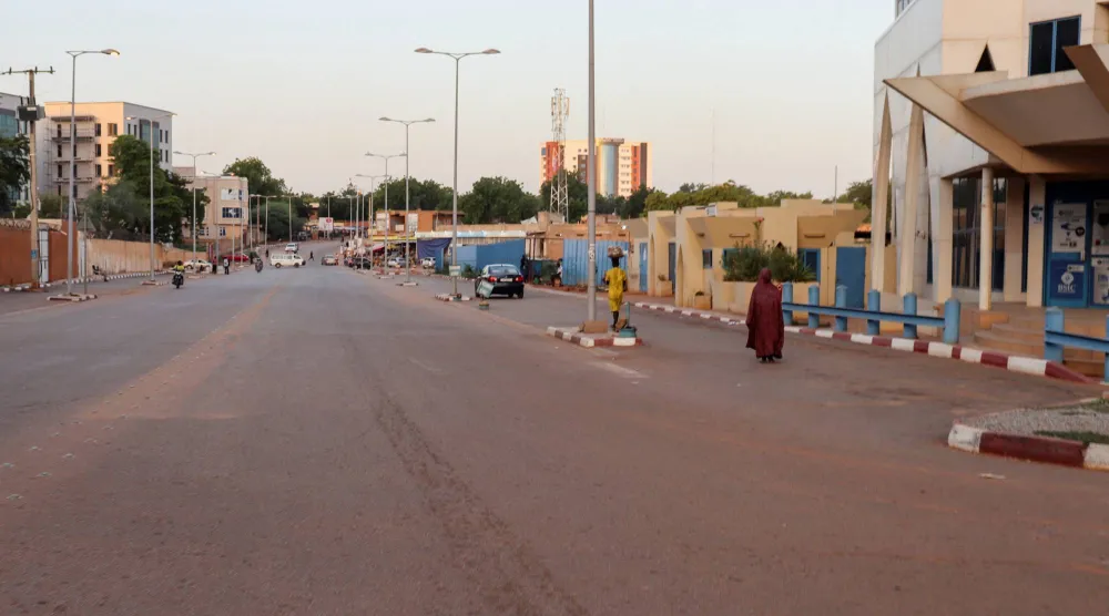 A view of an empty street following a mutineers' attack on the airport and the presidency in Niamey, Niger, August 29, 2026. (Reuters)