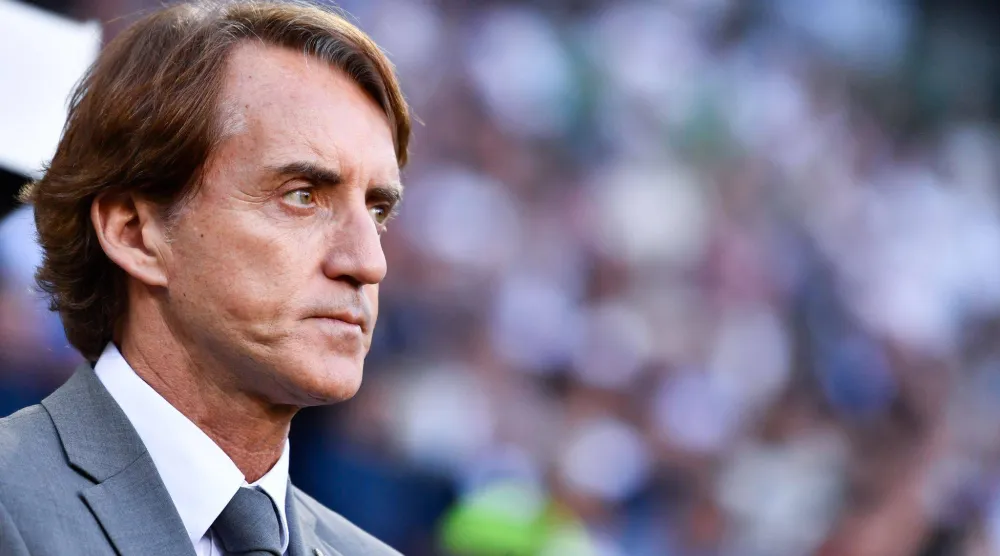 روبرتو مانشيني المدير الفني للمنتخب الإيطالي (د.ب.أ)