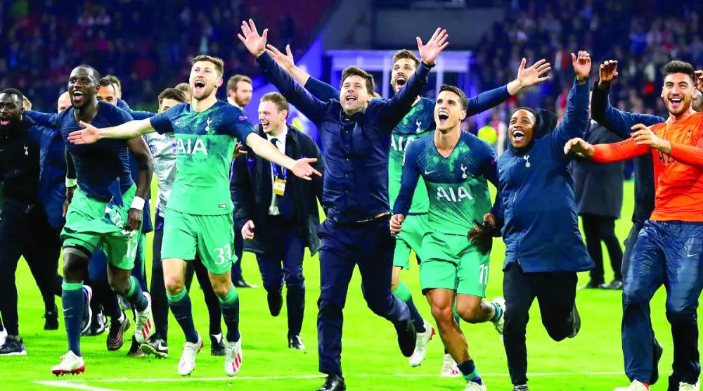 بوكيتينو وفرحة تأهل توتنهام لنهائي دوري أبطال أوروبا 2019 (إ.ب.أ)