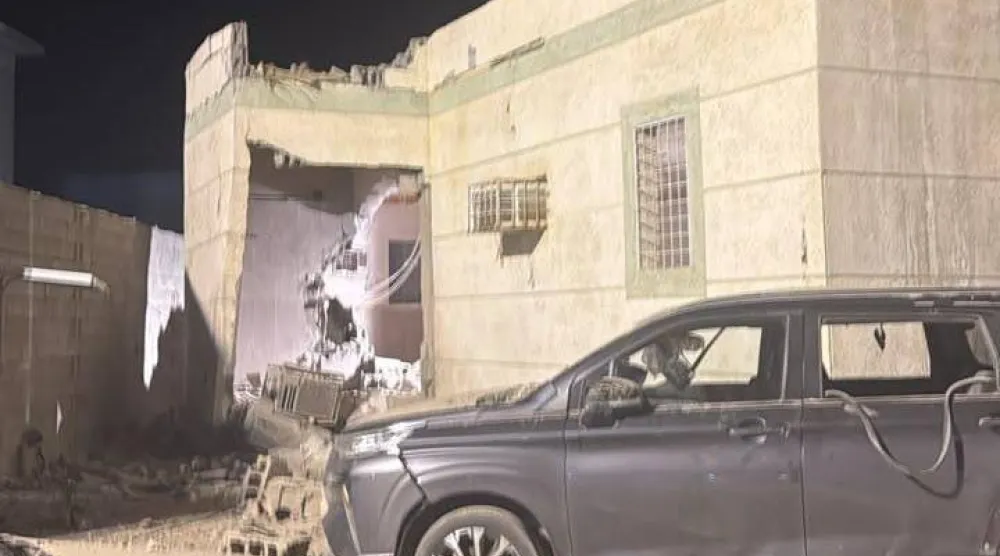 جانب من الأضرار التي لحقت بمسجد وأعيان مدنية في جازان _واس_