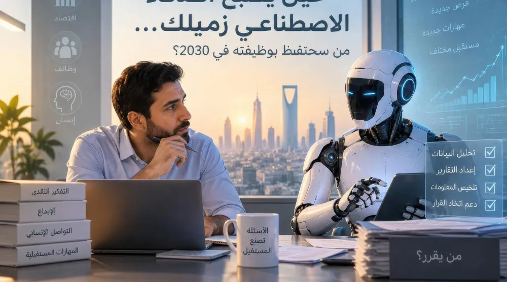 حين يصبح الذكاء الاصطناعي زميلك... هل تبقى لك وظيفة في 2030؟