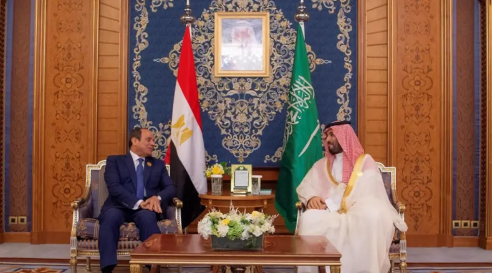 ولي العهد السعودي والرئيس المصري في لقاء سابق (واس)