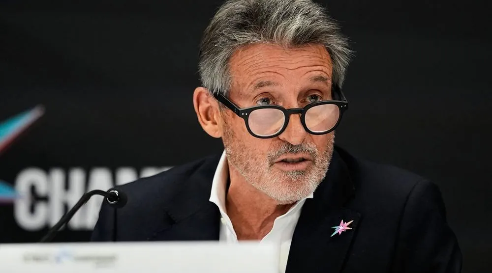  World Athletics President Sebastian Coe speaks during a news conference marking the formal opening of the World Athletics Ultimate Championship in Budapest, Hungary, Thursday, Sept. 10, 2026. (AP) 