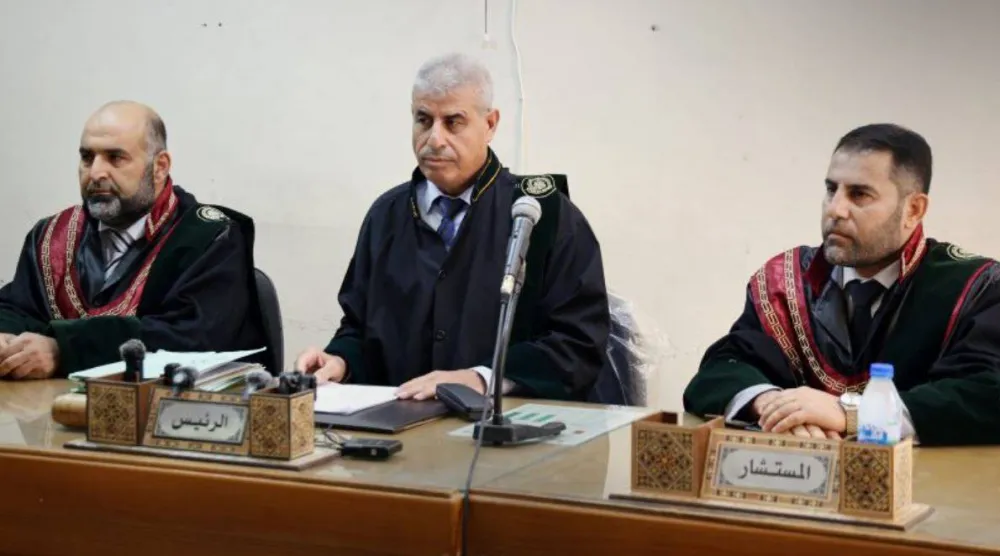 جانب من جلسة محكمة الجنايات العسكرية (سانا)
