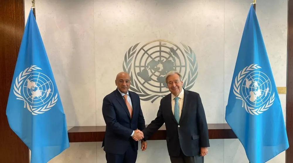 Antonio Guterres, dün New York’ta Casim el-Budeyvi’yi kabul etti (Körfez İşbirliği Konseyi)