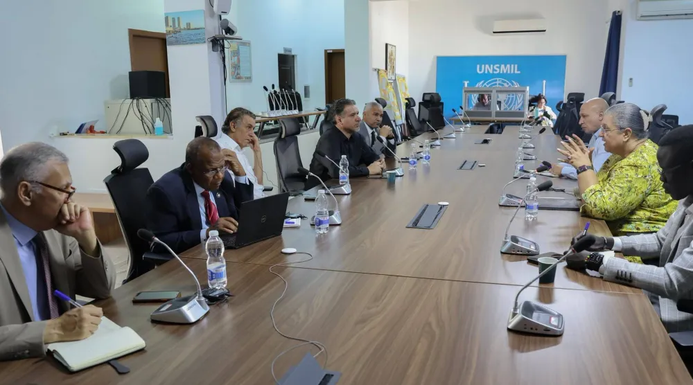 المبعوثة الأممية لدى ليبيا هانا تيتيه خلال اجتماعها مع أعضاء من المجلس الأعلى للدولة - 19 سبتمبر (البعثة الأممية)