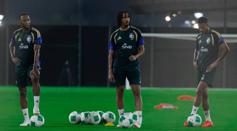 اختتمت الحصة بتمارين الإنهاء على المرمى (المنتخب السعودي) 