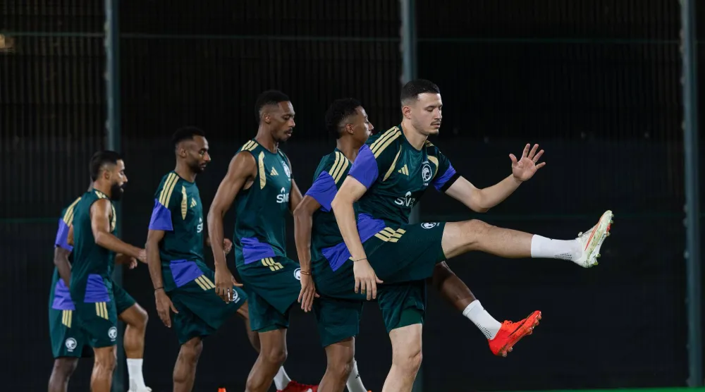 المنتخب السعودي خلال استعداداته للكويت (الاتحاد السعودي)