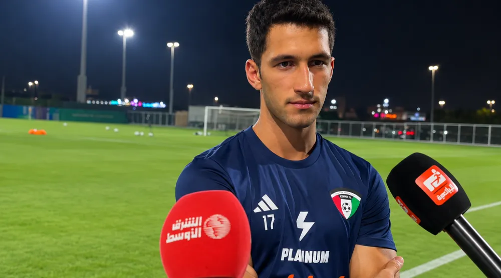عبد الله العوضي لاعب المنتخب الكويتي (الشرق الأوسط)