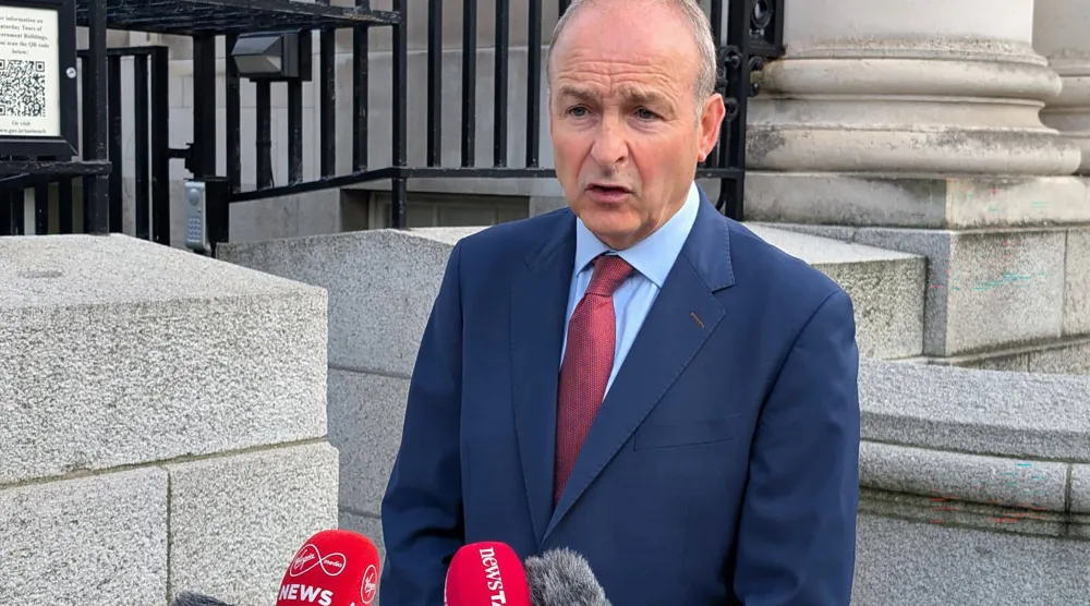 21 September 2026, Ireland, Dublin: Ireland's Prime Minister Micheal Martin speaks to members of the media before a Cabinet meeting, at Government Buildings. (dpa)