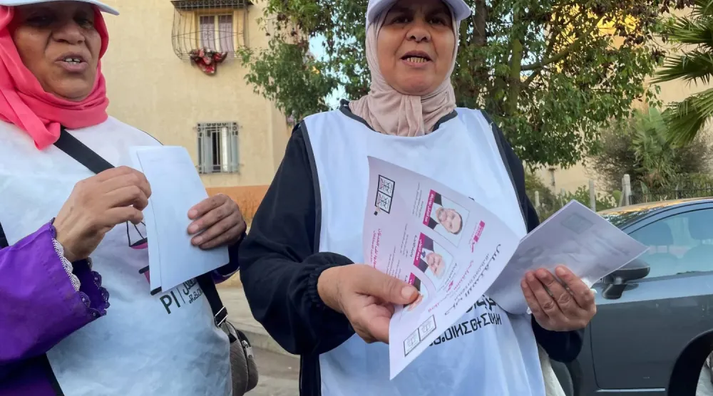 Rabat yakınlarındaki Yeni Salé'de İstiklal Partisi'nin kadınlara yönelik seçim kampanyası etkinliği, (Reuters)