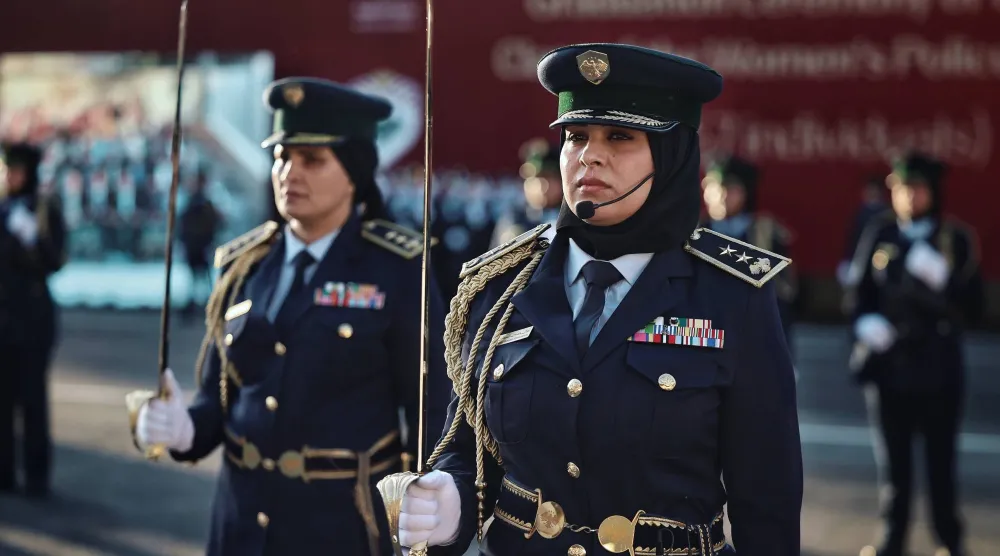 صورة من حفل تخريج الدفعة الأولى من معهد الشرطة النسائية في محافظة ريف دمشق (وزارة الداخلية السورية)