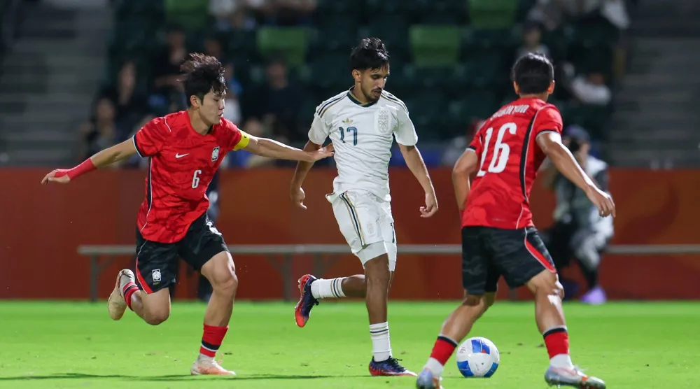 من مباراة المنتخب السعودي تحت 21 عاماً أمام كوريا الجنوبية (الشرق الأوسط)