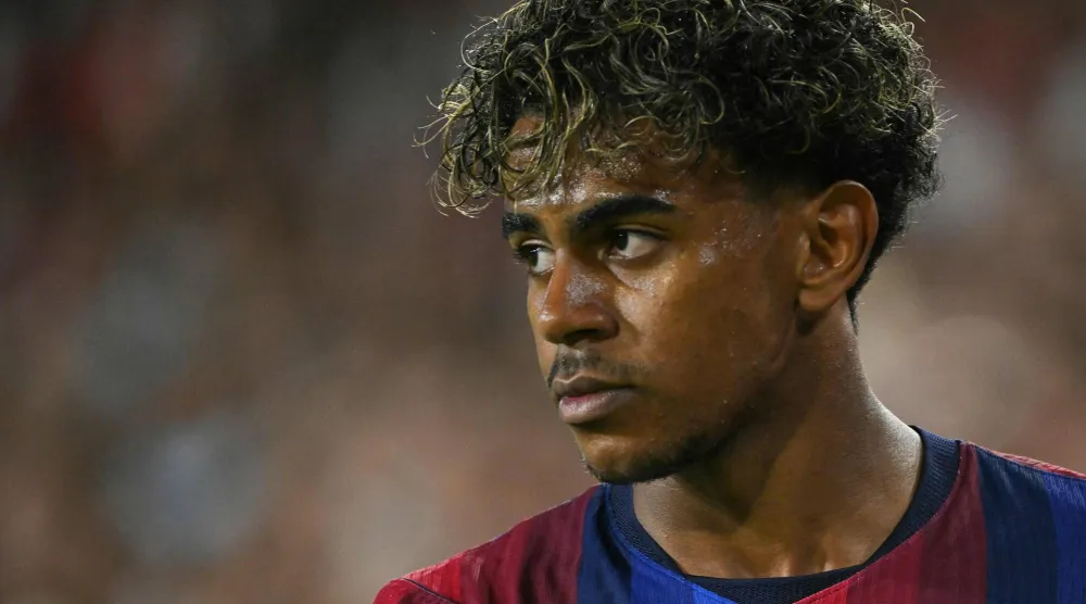 نجم برشلونة الصاعد لامين يامال (أ.ف.ب)