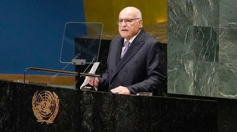 وزير خارجية الجزائر أحمد عطاف يلقي كلمة بالأمم المتحدة (الخارجية الجزائرية)