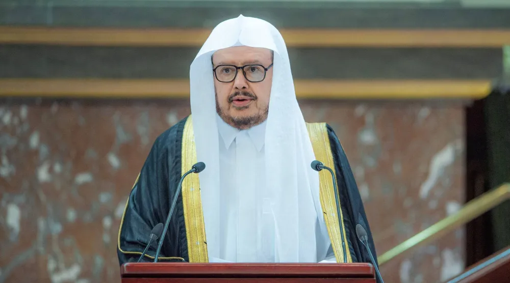 الدكتور عبد الله آل الشيخ يلقي كلمته في افتتاح أعمال السنة الثالثة من الدورة التاسعة لمجلس الشورى (واس)