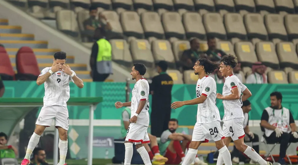 يعتبر هذا الفوز ثاني انتصار في تاريخ منتخب اليمن في سجل مشاركاته بكأس الخليج (تصوير: عدنان مهدلي)