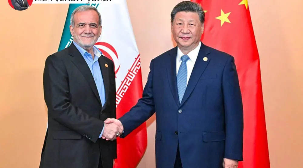 Çin Devlet Başkanı Şi Jinping'in 2024'te İran Devlet Başkanı Mesud Pezeşkiyan ile görüşmesi (Xinhua)