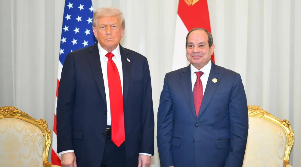 الرئيس المصري عبد الفتاح السيسي ونظيره الأميركي دونالد ترمب (الرئاسة المصرية)