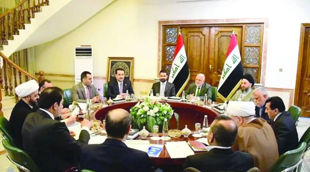 Başbakan Ali ez-Zeydi’nin katıldığı “Koordinasyon Çerçevesi” toplantısından (Irak Haber Ajansı)