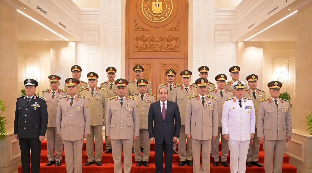 الرئيس المصري عبد الفتاح السيسي يترأس اجتماع المجلس الأعلى للقوات المسلحة في مقر القيادة الاستراتيجية بالعاصمة الجديدة (الرئاسة المصرية)