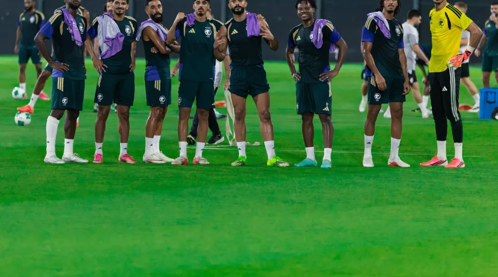 لاعبو المنتخب السعودي خلال التحضيرات (الاتحاد السعودي)